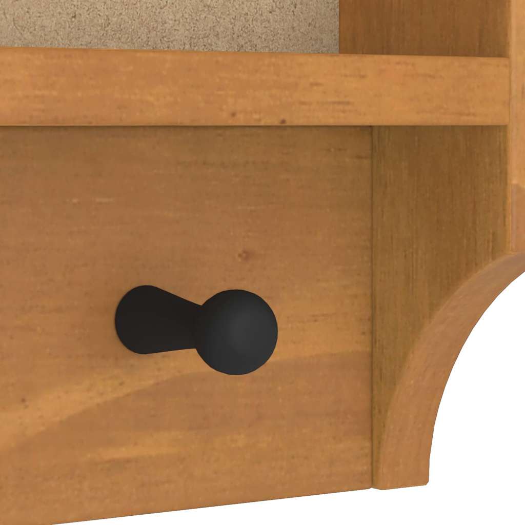 Wall-mounted Coat Rack SANDNES 87x12x35 cm Solid Wood Pine